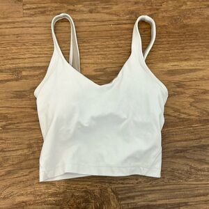 white lululemon align tank cropped length size 0
